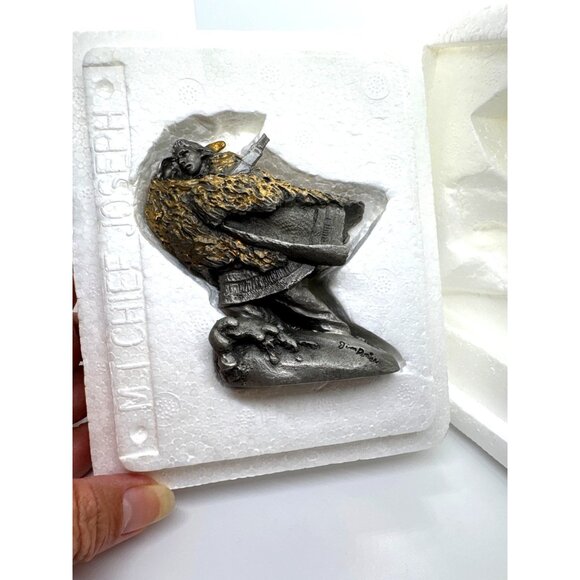 Franklin Mint Chief Joseph Pewter Sculpture by Jim Ponter 1982 Box Booklet Vinta - Picture 7 of 16